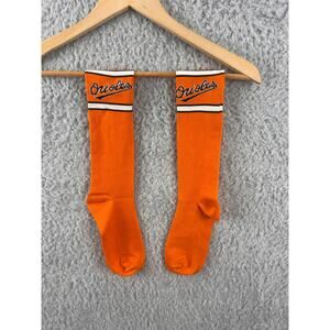 Orioles Orange Crew Socks Logo Stripe Baseball Fan Apparel One Size